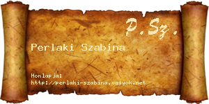 Perlaki Szabina névjegykártya